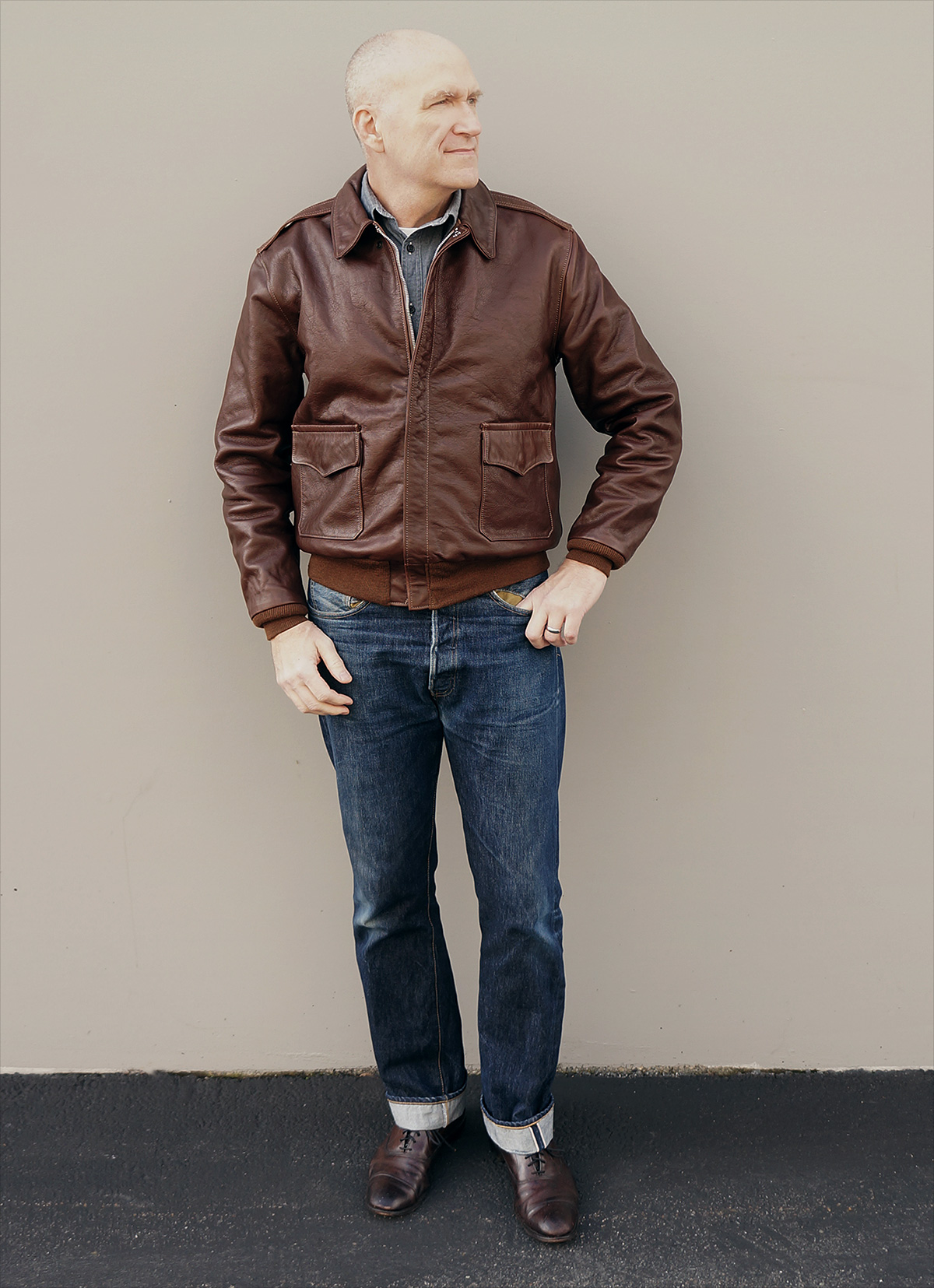 Bronco Mfg. Corp. A-2 Horsehide WWII Flight Jacket