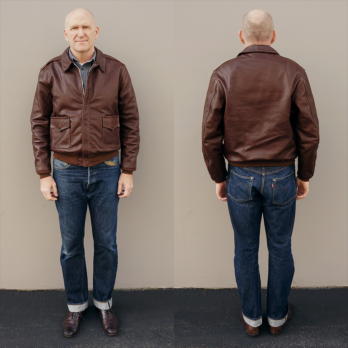 Bronco Mfg. Corp. A-2 Horsehide WWII Flight Jacket