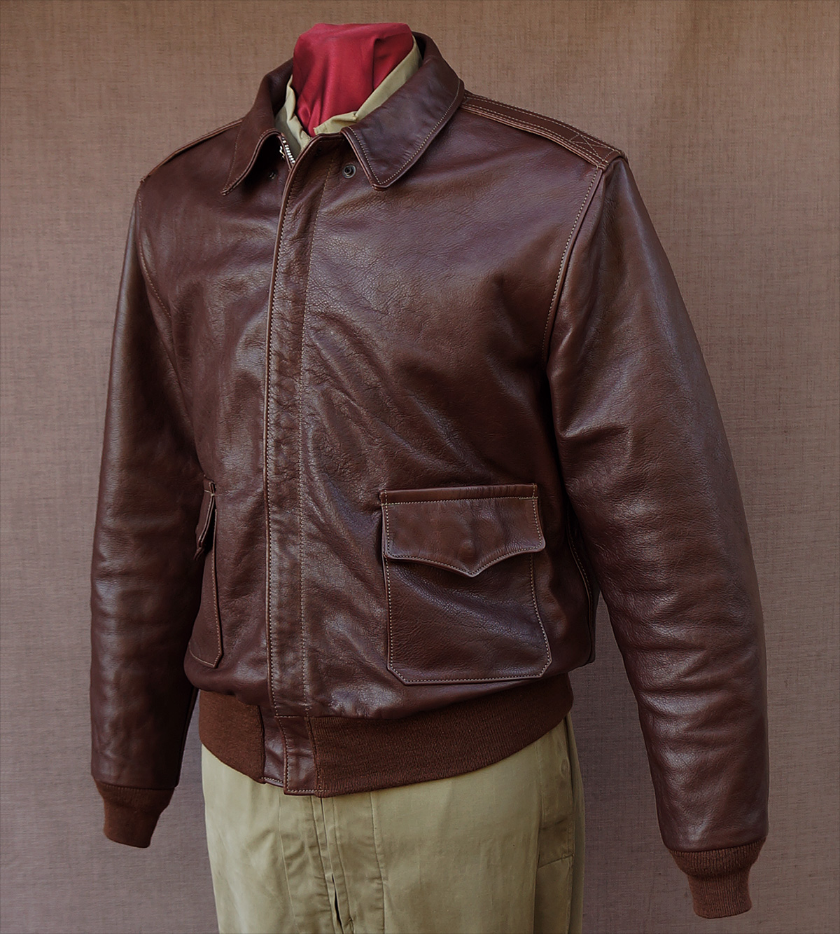 Bronco Mfg. Corp. A-2 Horsehide WWII Flight Jacket