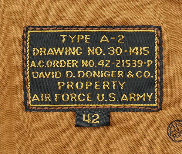 Good Wear David D. DOniger Type A-2 Goatskin Flight Jacket