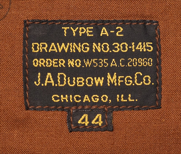 J.A. Dubow W535-AC-20960 A-2 Jacket Horsehide
