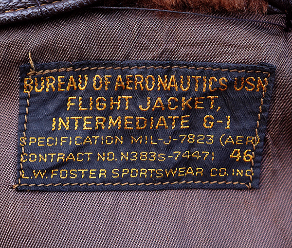 Vintage U.S. Navy G-1 MIL-J-7823 Goatskin Flight Jacket