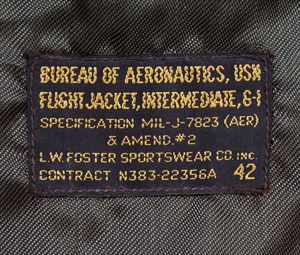 Vintage U.S. Navy G-1 MIL-J-7823A Goatskin Flight Jacket