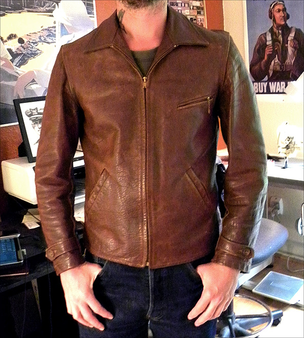 Original 1940s Gordon & Ferguson Horsehide Half-Belt Jacket