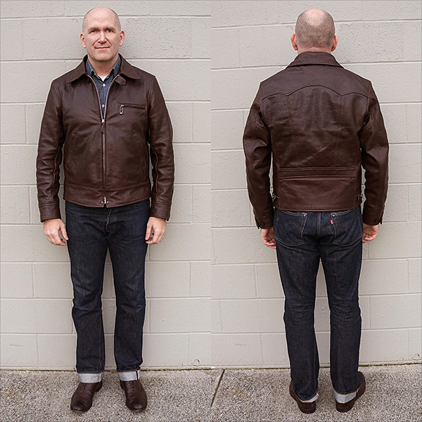 Good Wear Monarch Hercules Horsehide Half Belt Leather Jacket