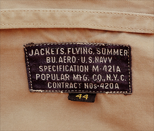 Original WWII U.S. Navy M-421A Flight Jacket by Popular Mfg. Co.