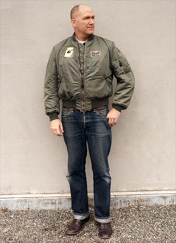 伊勢丹別注 unused dawn ma-1 jacket olive Mサイズショート丈のボックスシルエット