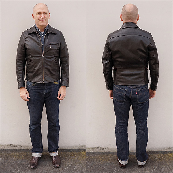 Good Wear Californian Modoc Half Belt Leather Jacket Horsehide