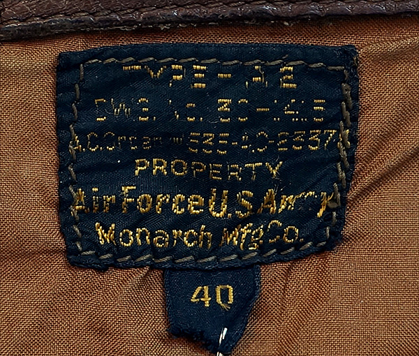 WWII Original Monarch Mfg. Co. WWII Type A-2 Leather Flight Jacket