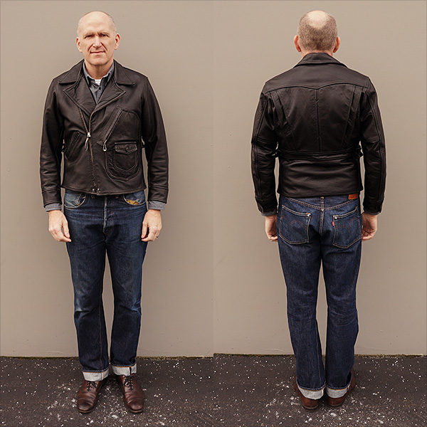 Norshor Horsehide Half-Belt 1930s Motorcycle Leather Jacket