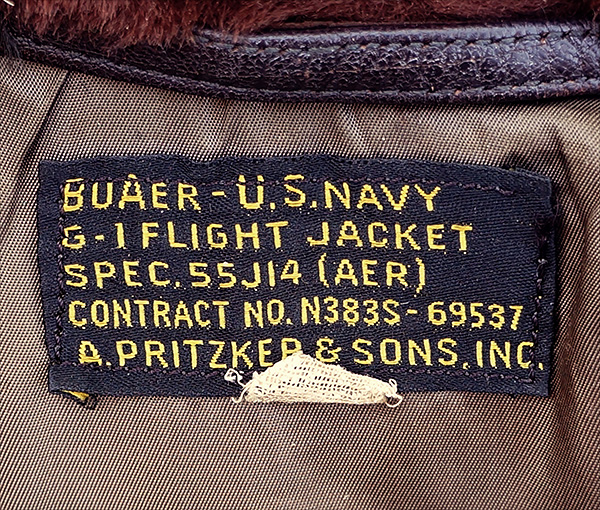 Original A. Pritzker & Sons G-1 55J14 Goatskin U.S. Navy Flight Jacket