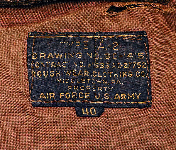 Original Rough Wear W535-AC-27752 Type A-2 Flight Jacket from WWII