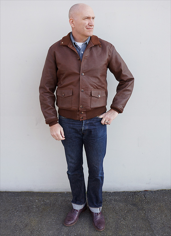 Good Wear Type A-1 Flight Jacket in Russet Capeskin