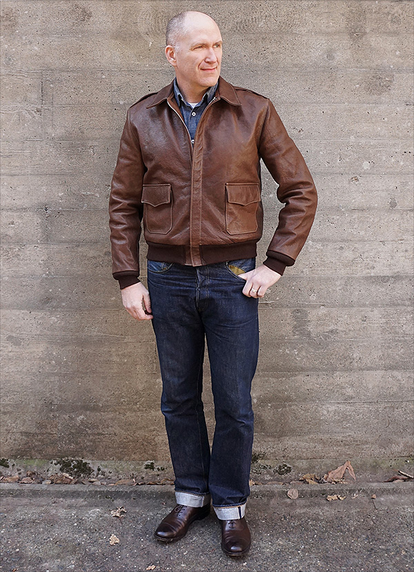 Good Wear Leather United Sheeplined Type A-2 Jacket Horsehide