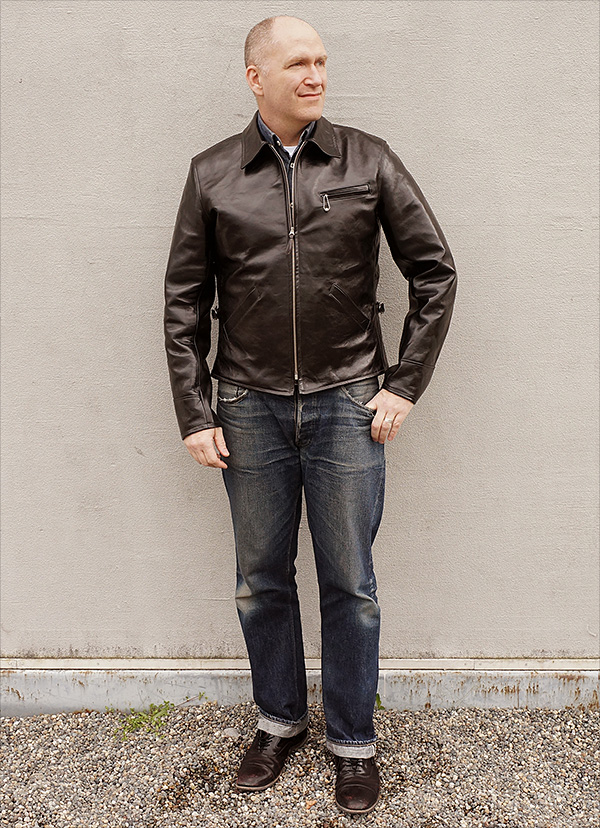 Good Wear Ventura by Himel Bros. Shinki Horsehide Half Belt Leather Jacket