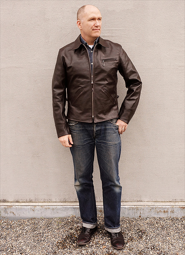 Good Wear Ventura by Himel Bros. Shinki Horsehide Half Belt Leather Jacket