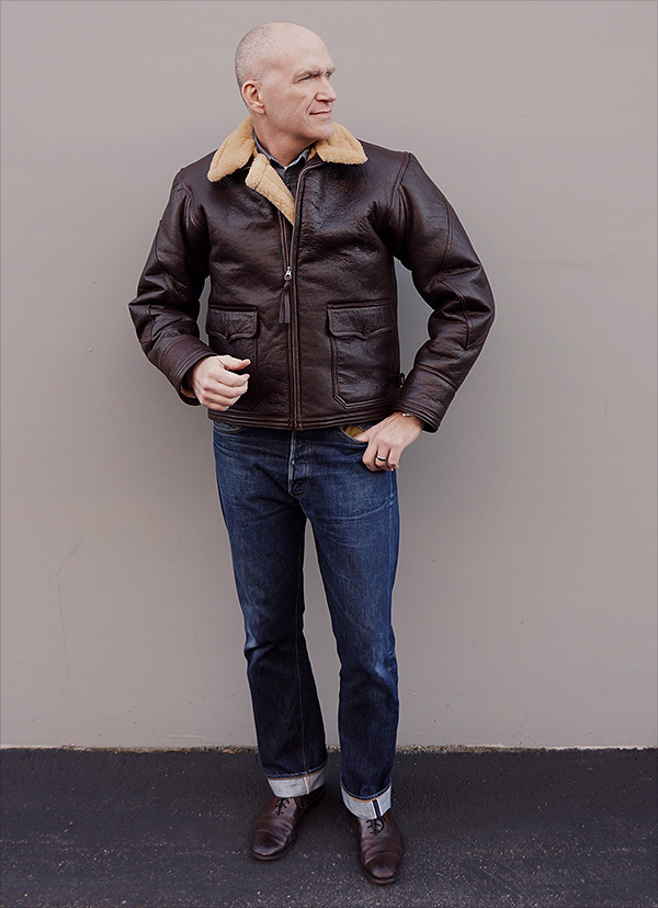 Willis and Geiger U.S. Navy M-444 Sheepskin Flight Jacket