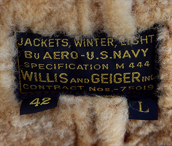 Willis and Geiger U.S. Navy M-444 Sheepskin Flight Jacket