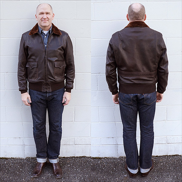 Good Wear Leather Monarch Mfg. Co. M-422 Jacket Front and Back Full