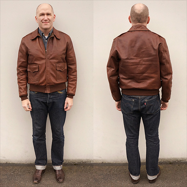 Good Wear Leather Monarch Type A-2 Jacket Front and Back Full