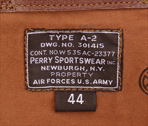 Good Wear Leather Perry Sportswear Type A-2 Label
