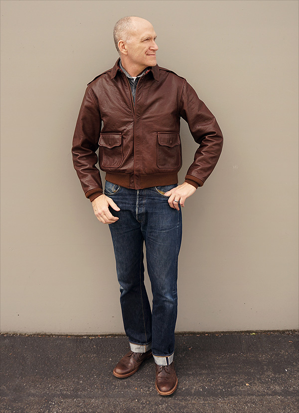 Good Wear Leather Perry Sportswear Type A-2 Front View