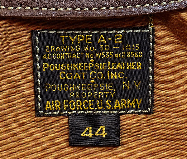 Good Wear Leather's Poughkeepsie Type A-2 Flight Jacket Label
