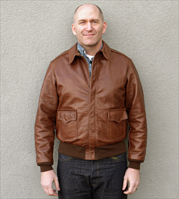 Good Wear Leather Rough Wear 42-1401-P Type A-2 Jacket Front View