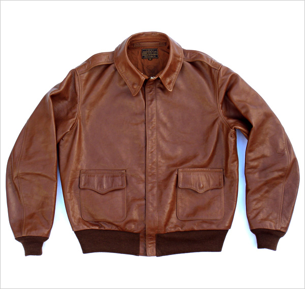 Good Wear Leather Rough Wear 42-1401-P Type A-2 Jacket Front View Flat