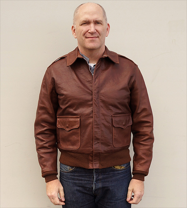 Good Wear Leather Rough Wear 42-1401-P Type A-2 Jacket Front View