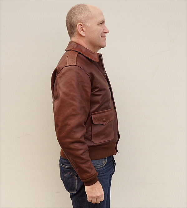 Good Wear Leather Rough Wear 42-1401-P Type A-2 Jacket Side View