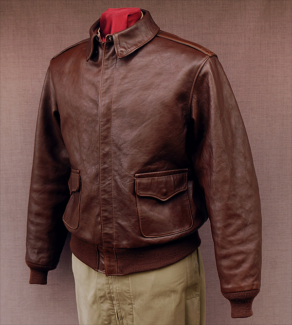 Good Wear Leather Rough Wear 42-1401-P Type A-2 Jacket Front View 