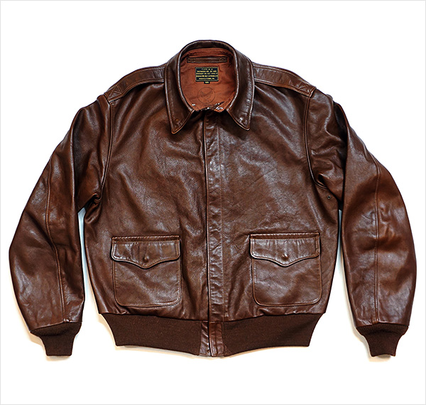 Good Wear Leather Rough Wear 42-1401-P Type A-2 Jacket Front View Flat