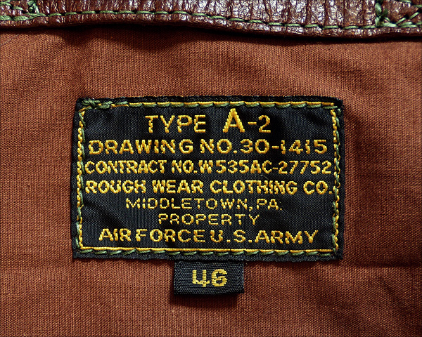 Good Wear Leather's Rough Wear Type A-2 Label