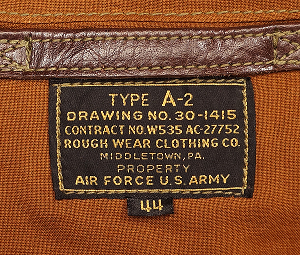 Good Wear Leather's Rough Wear 27752 Type A-2 Label