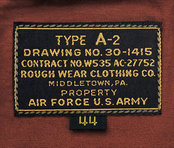 Good Wear Leather's Rough Wear 27752 Type A-2 Label