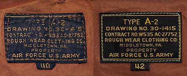 Good Wear Leather's Rough Wear 27752 Type A-2 Label