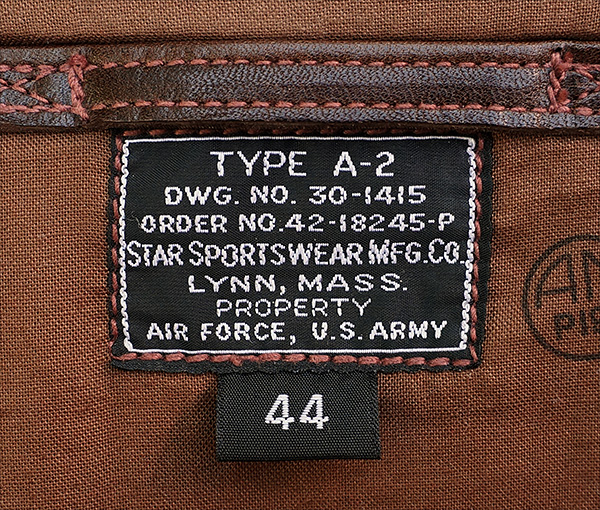 Good Wear Leather's Star Sportswear Type A-2 Jacket Label