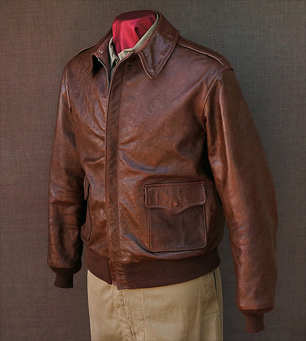 Good Wear Leather Werber Sportswear 42-1402-P Type A-2 Jacket Front View 