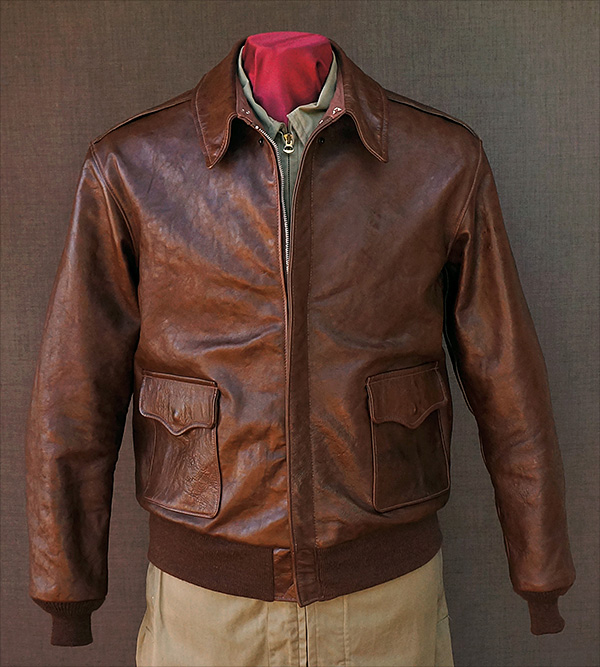 Good Wear Leather Werber Sportswear 42-1402-P Type A-2 Jacket Front View 