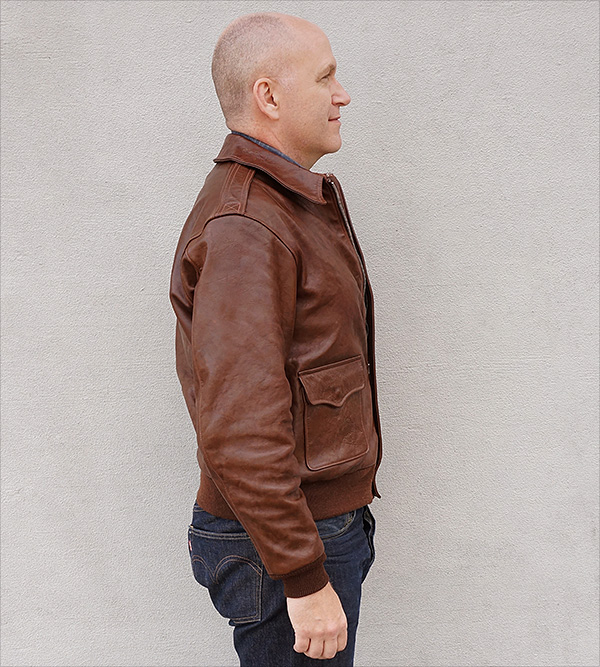 Good Wear Leather Werber Sportswear 42-1402-P Type A-2 Jacket Side View 